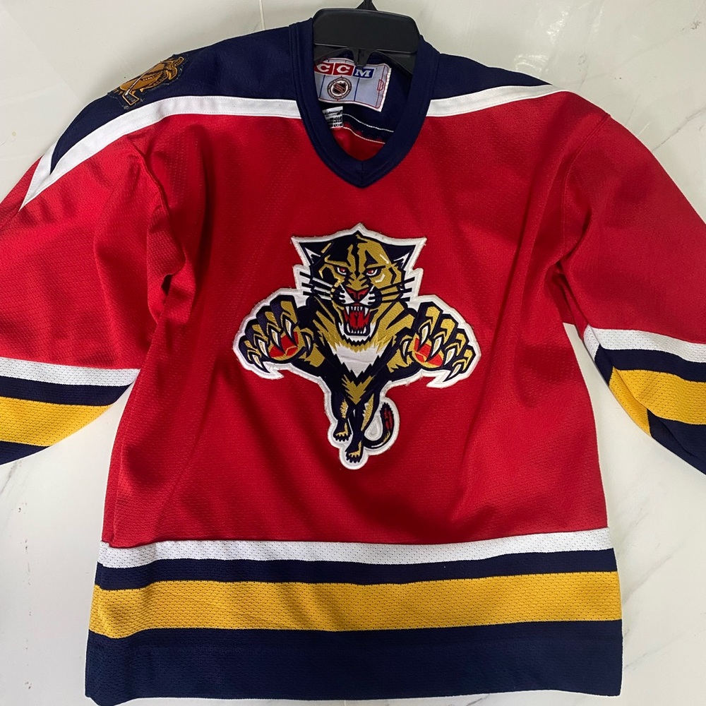 Authentic Vintage CCM Red and Navy Hockey Jersey